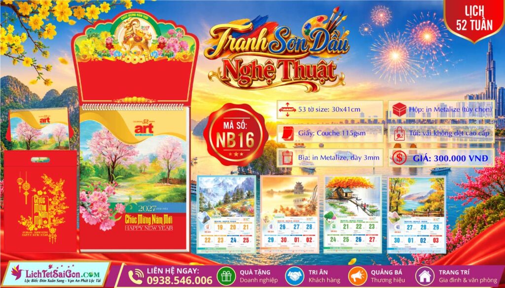 Lịch 52 Tuần - NB16 - Tranh Sơn Dầu Nghệ Thuật