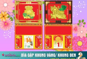Bìa Gập Khung Đen - Khung Vàng