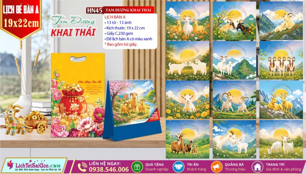 Lịch Để Bàn (19x22cm) - HN45 - Tam Dương Khai Thái