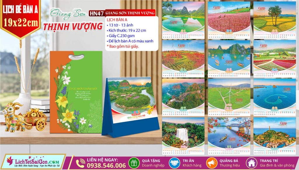 Lịch Để Bàn (19x22cm) - HN47 - Giang Sơn Thịnh Vượng