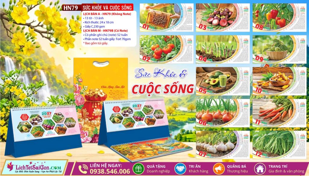 Lịch Để Bàn A & M (24x18cm) - HN79 - Sức Khỏe Và Cuộc Sống