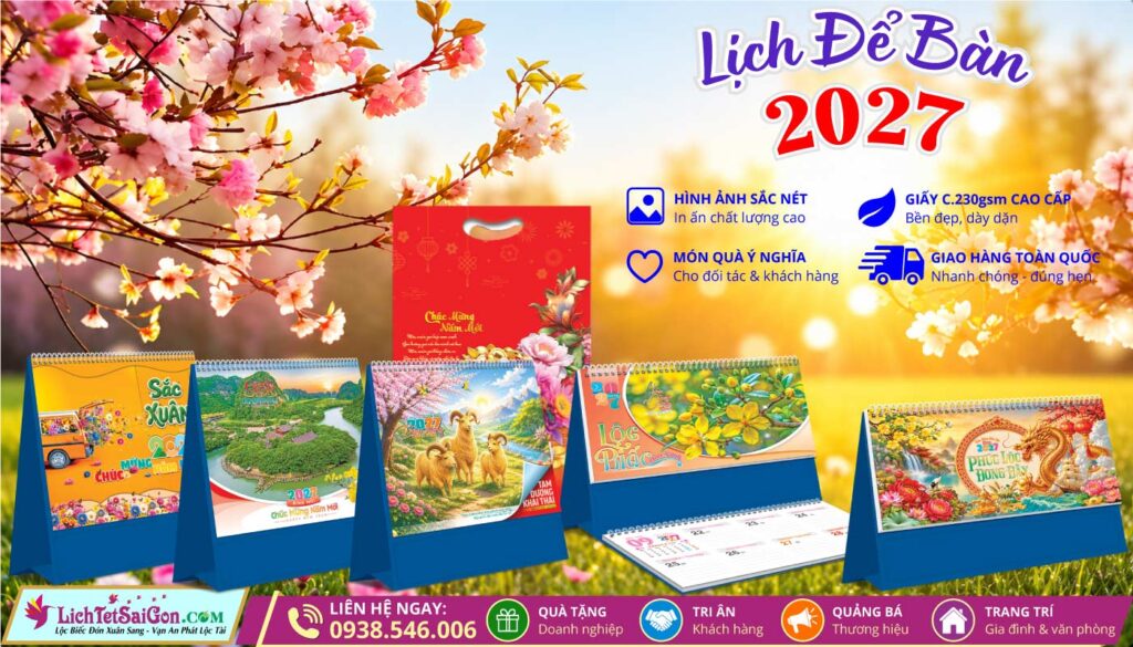 Lịch Để Bàn A & M Hoa Niên lichtetsaigon