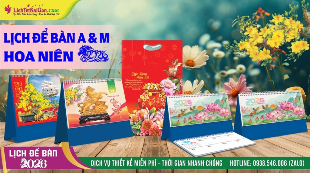 Lịch Để Bàn Hoa Niên 2026
