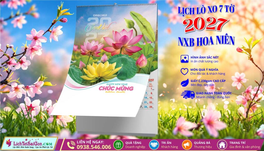 Lịch Lò Xo 7 Tờ Hoa Niên lichtetsaigon
