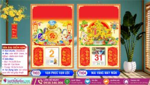 Bìa Đại (40x60cm) Điểm Kim - TH03 - Vạn Phúc Vạn Lộc + TH04 - Mai Vàng May Mắn