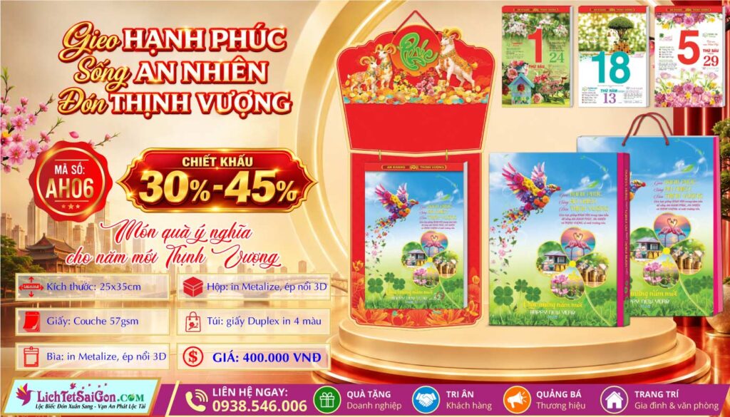 [Mã Số: AH06] Bloc Cực Đại (25x35cm) - Gieo Hạnh Phúc Sống An Nhiên Đón Thịnh Vượng