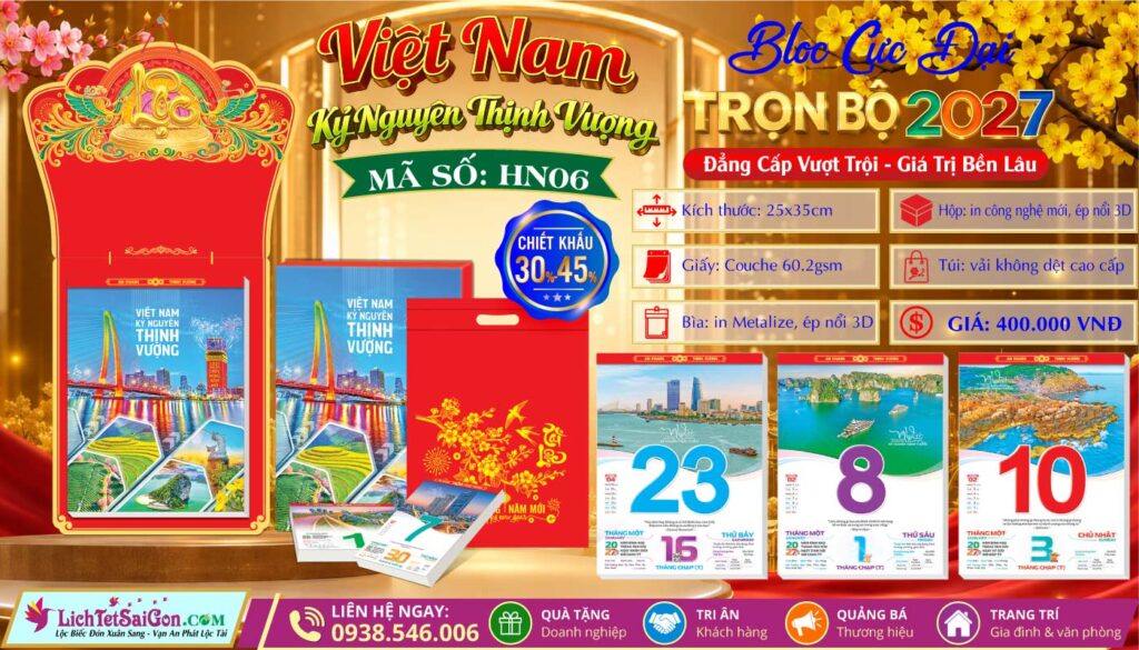 [Mã Số: HN06] Bloc Cực Đại (25x35cm) - Việt Nam Kỷ Nguyên Thịnh Vượng