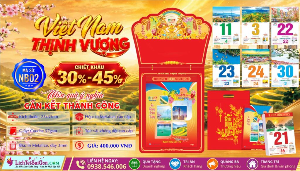 [Mã Số: NB02] Bloc Cực Đại (25x35cm) - Việt Nam Thịnh Vượng