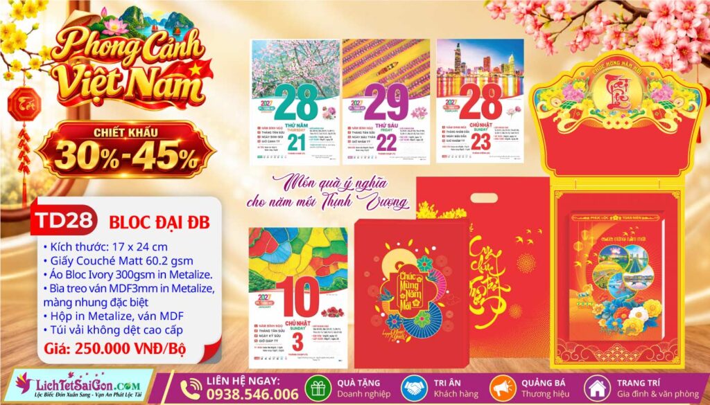 [Mã Số: TD28] Bloc Đại Đặc Biệt (17x24cm) - Phong Cảnh Việt Nam