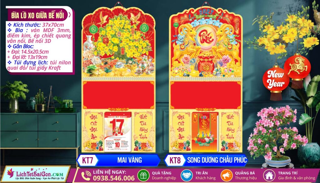 Bìa Lò Xo Giữa Bế Nổi - KT7 - Mai Vàng + KT8 - Song Dương Chầu Phúc