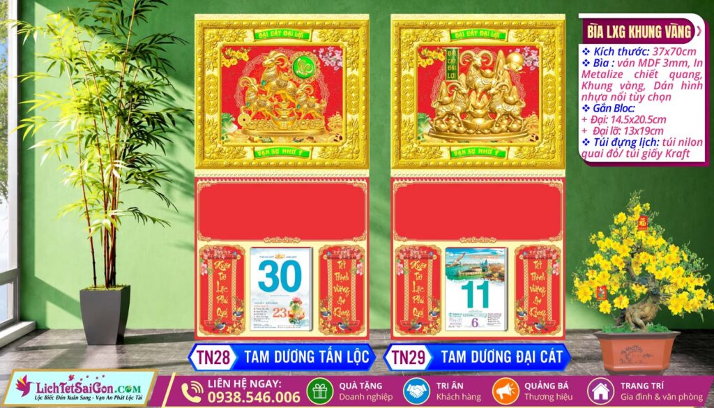 Bìa Lò Xo Giữa Khung Vàng - TN28 - Tam Dương Tấn Lộc + TN29 - Tam Dương Đại Cát