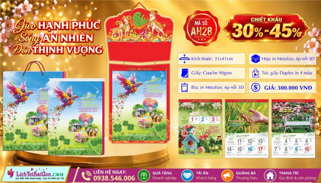 Mã Số: AH28 - Gieo Hạnh Phúc Sống An Nhiên Đón Thịnh Vượng