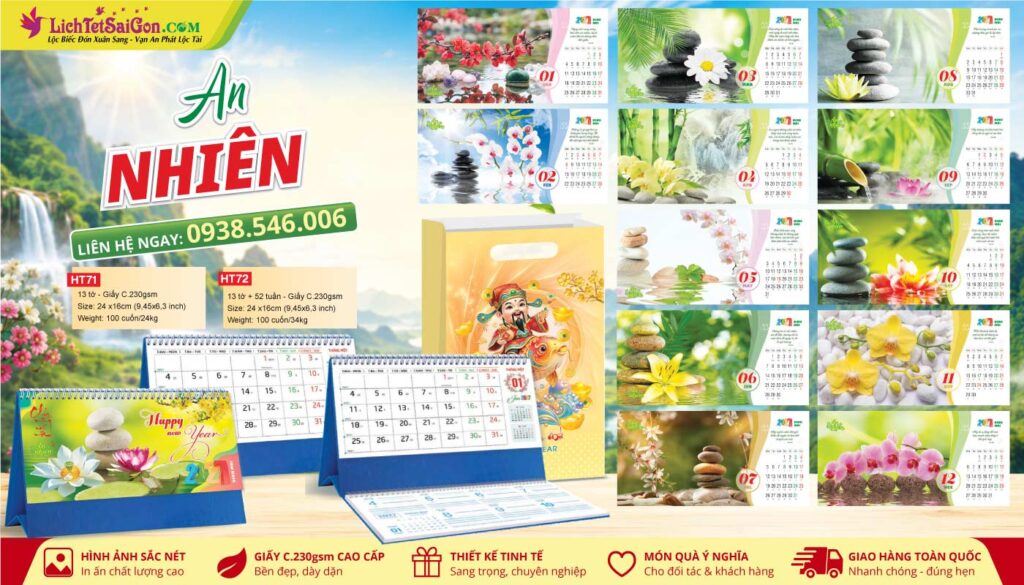 Lịch Bàn A & M - MS: HT71 - An Nhiên