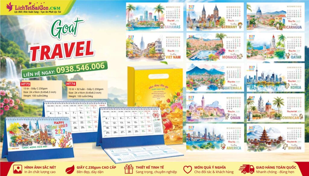 Lịch Bàn A & M - MS: HT73 - Goat Travel