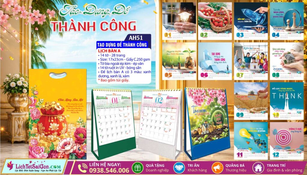 Lịch Để Bàn A - MS: AH51 - Tạo Dựng Để Thành Công