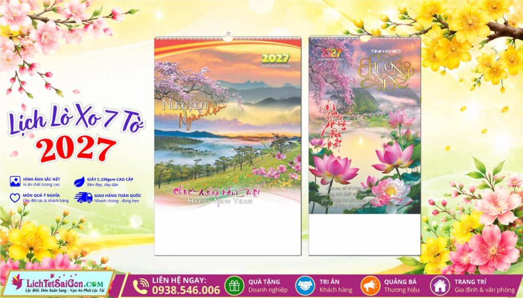 Lịch Lò Xo 7 Tờ haibatrung
