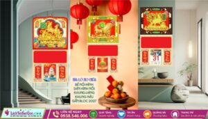 Bìa Lò Xo Giữa Dán Nổi - Bế Nổi - Khung Vàng Khung Nâu thanhhai